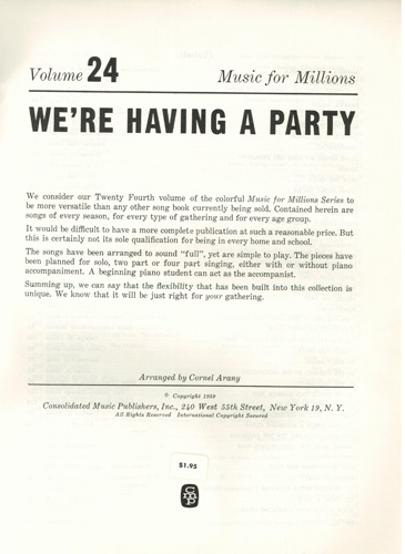 We're Having a Party Songbook 1959 Pic 4