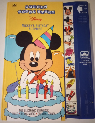  2 Golden Sound Story Books: Mickey's Birthday Surprise & Circus Comes to Town Pic 1