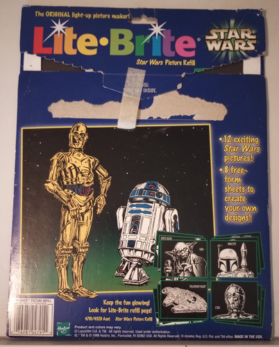 Lite Brite Star Wars Picture Refill 1998 Pic 2